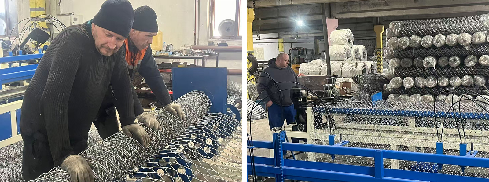 Install the Chain link mesh machine in Russia